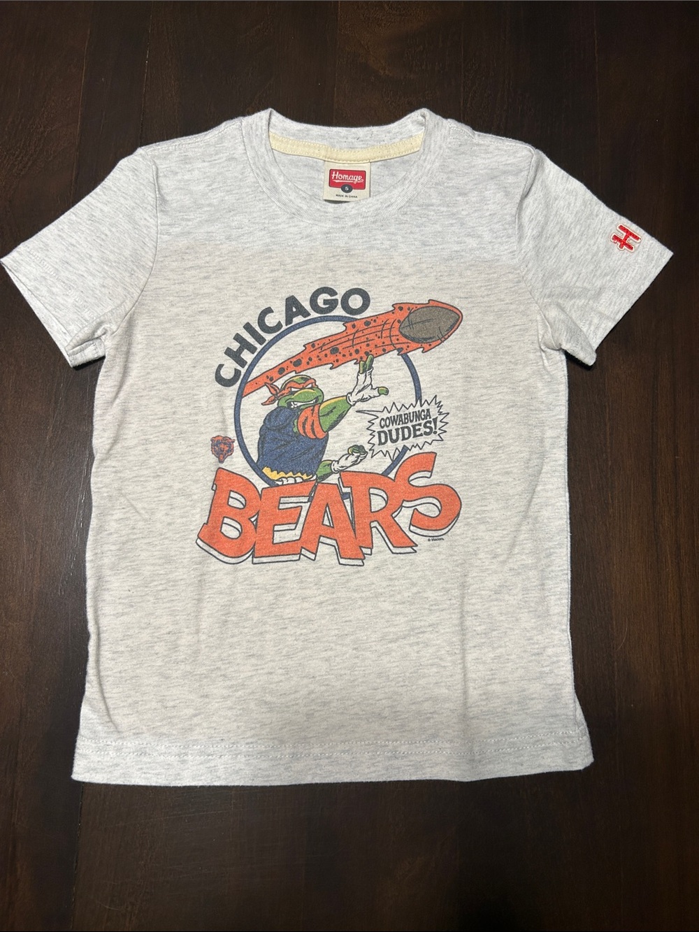 Kids Chicago Bears TMNT Graphic Tee - Light Gray